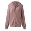 Zipper Hoodie Sweatshirt For Women Fall Long Sleeve Casual Elastic Plain Jacket Solid Color Drawstring Ladies Coat With Pockets