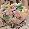 Simulated Tulip Flower Holding Bouquet Valentine's Mothers Day Gift Artificial Rose Flower Girls Christmas Plush Flower Bouquet