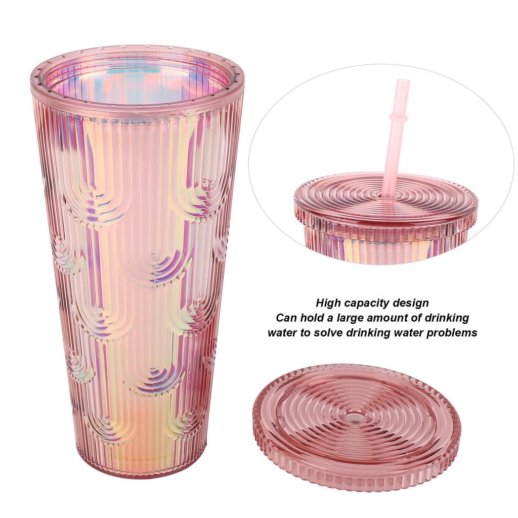 Insulated Travel Tumblers Large Capacity Leakproof Reusable Modern Insulated Double Wall Straw Cup for Unisex
