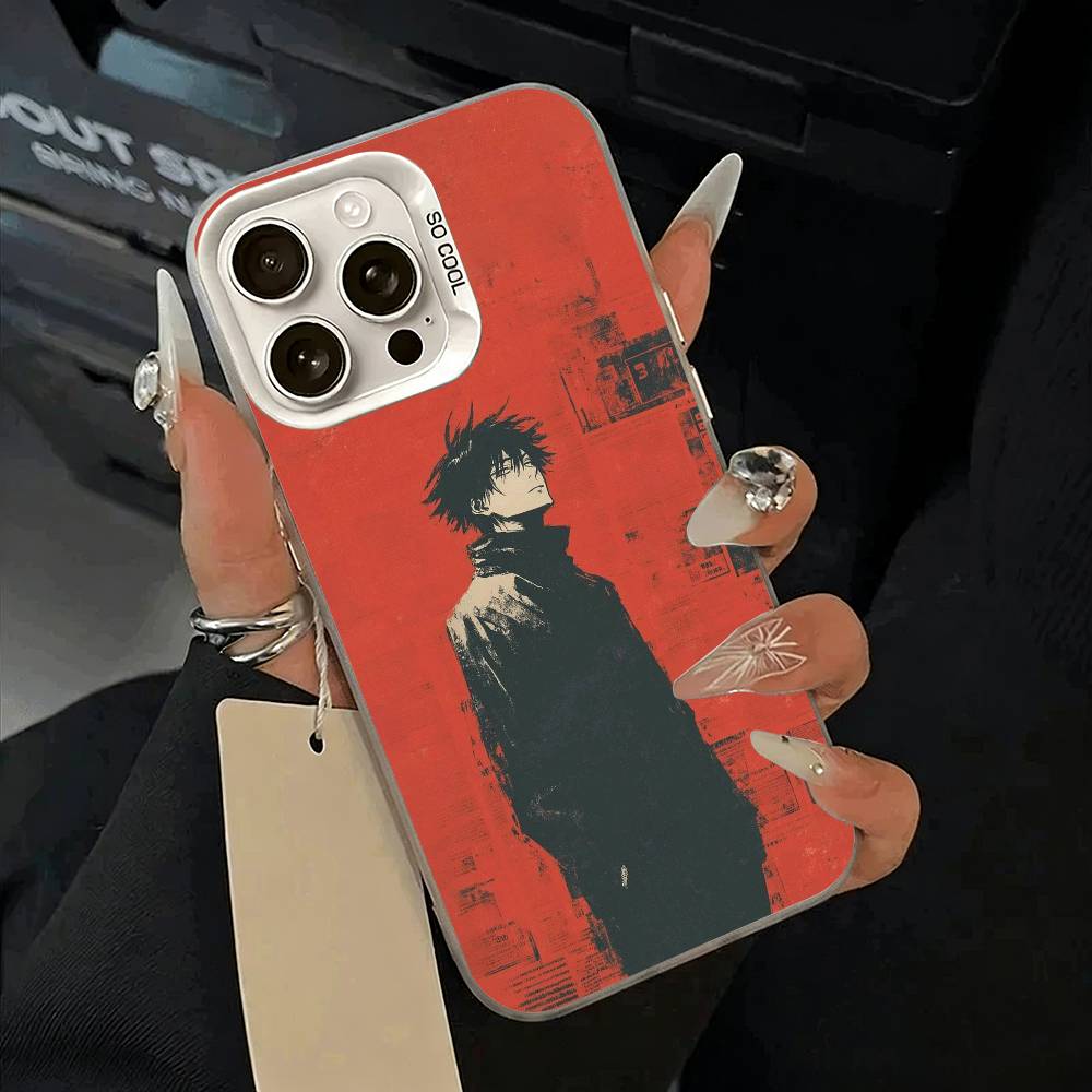 Megumi Fushiguro-J-Jujutsu- K-aisen Handyhülle Für iPhone 17,16,15,14,13,12,11 Plus,Pro Max,XS,weiße silberne Handyhülle
