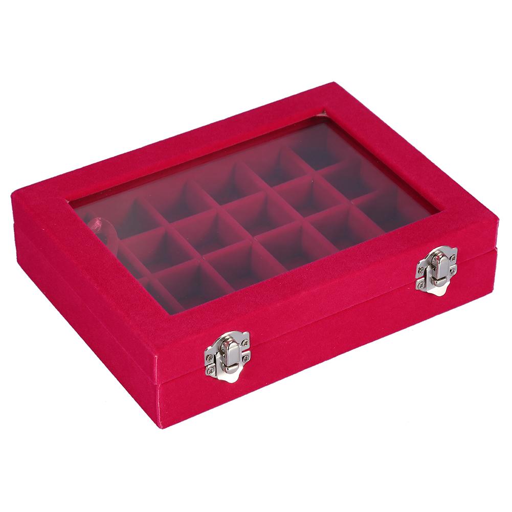 2 Colors 24 Grids Empty Nail Art Decorations Jewelry Rings Rhinestone Gem Beads Storage Box
