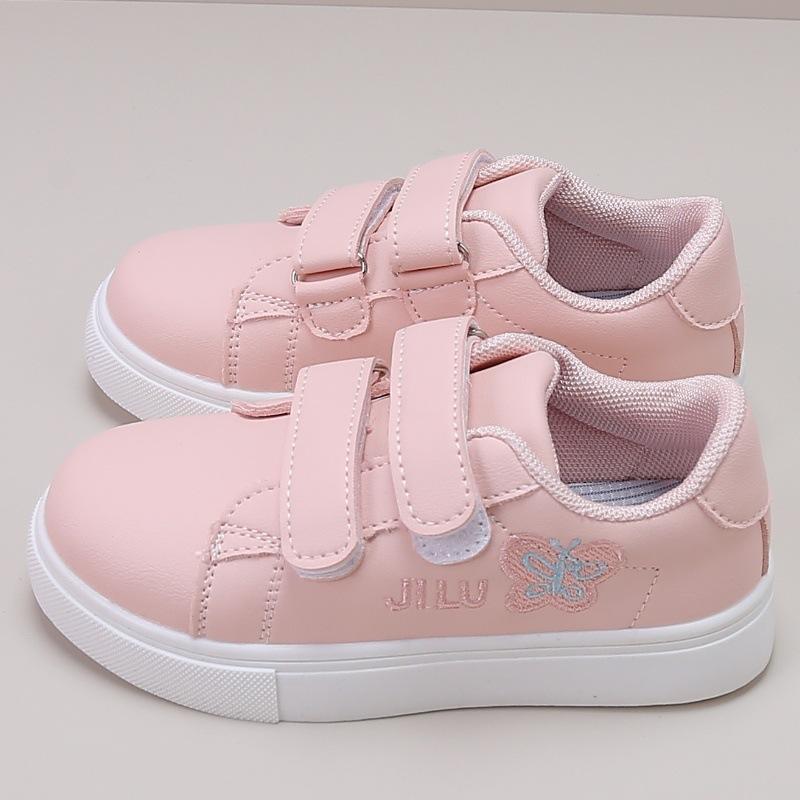 

Модная Универсальная Обувь для Девочек 2025 Весна Новые Детские Кроссовки на Мягкой Подошве Повседневная Обувь для Девочек Противоскользящая Детская Обувь с Вышивкой Бабочек 21insole13.3cm розовый