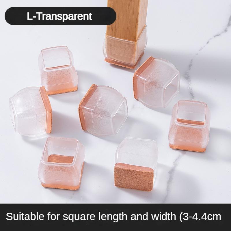 16/8/4Pcs Silicone Non-Slip Legs Pads Thick-soled Furniture Sofa Anti-noise Feet Cover Wood Floor From Scratches Protectors Mat
