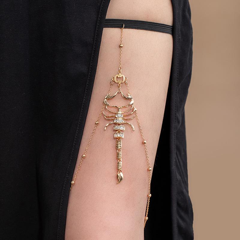 Strass 3D Skorpion Fingerarmband & Schlange Armreif Fußkettchen Körperkette