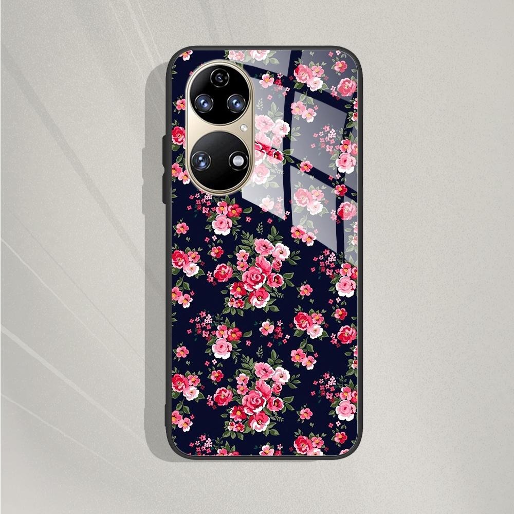 Pro Huawei P50 Pro Pouzdro P50E P 50 Luxusní tvrzené sklo Kryt telefonu Pro Huawei P50 Zadní kryt Módní ochranné TPU Coque P50Pro