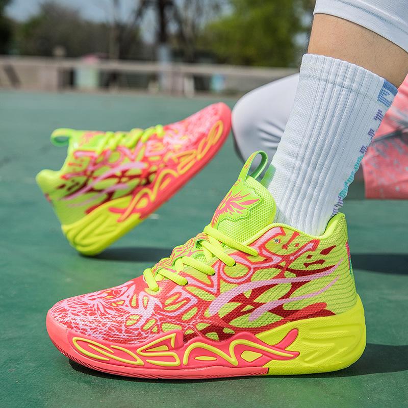 Mandarinenente Basketballschuhe Stiefel Drei Bälle 4. Generation für männliche und weibliche Schüler Echte Basketballschuhe Basketball