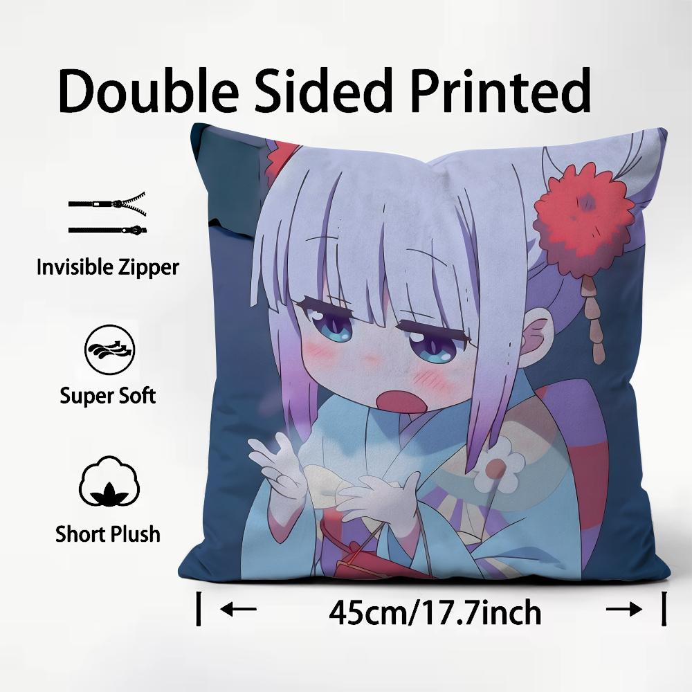 Anime Miss Kobayashi'S Dragon Maid Cushion Cover Soft & Easy-Wash Pillow Case – Versatile For Couch, Bed, Travel And Office
