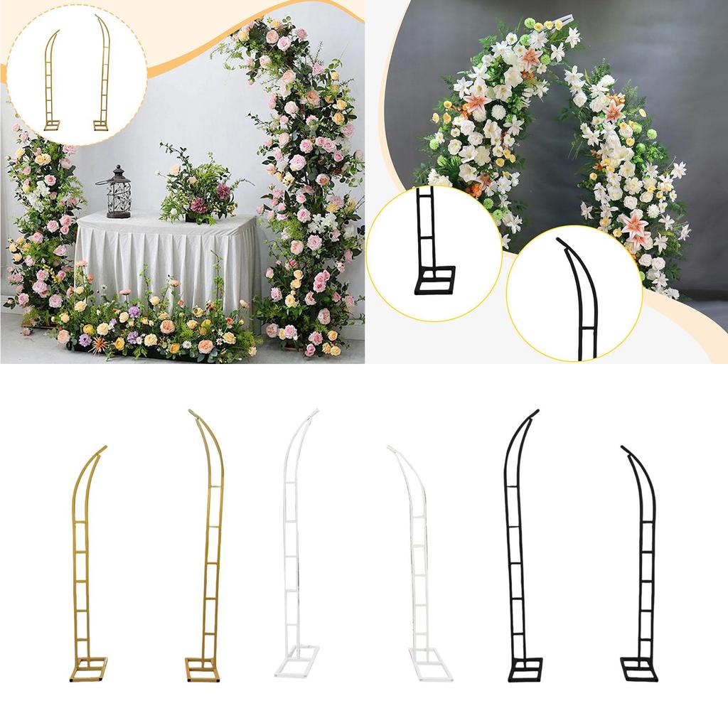 2 Pieces 5.9ft & 6.9ft Metal Wedding Arch Multifunctional Backdrop Stand