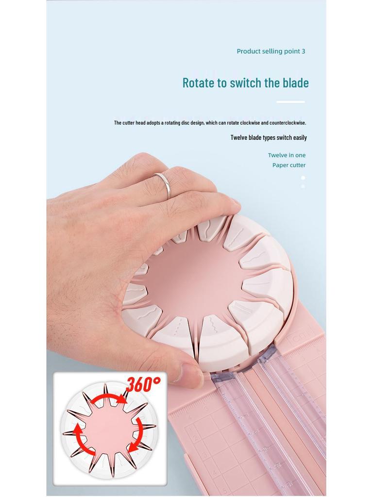 Multi-Functional 12-in-1 Paper Cutter: Perforating, Straight, Wavy Line Cutting, Creasing Tool for DIY and Scrapbooking.