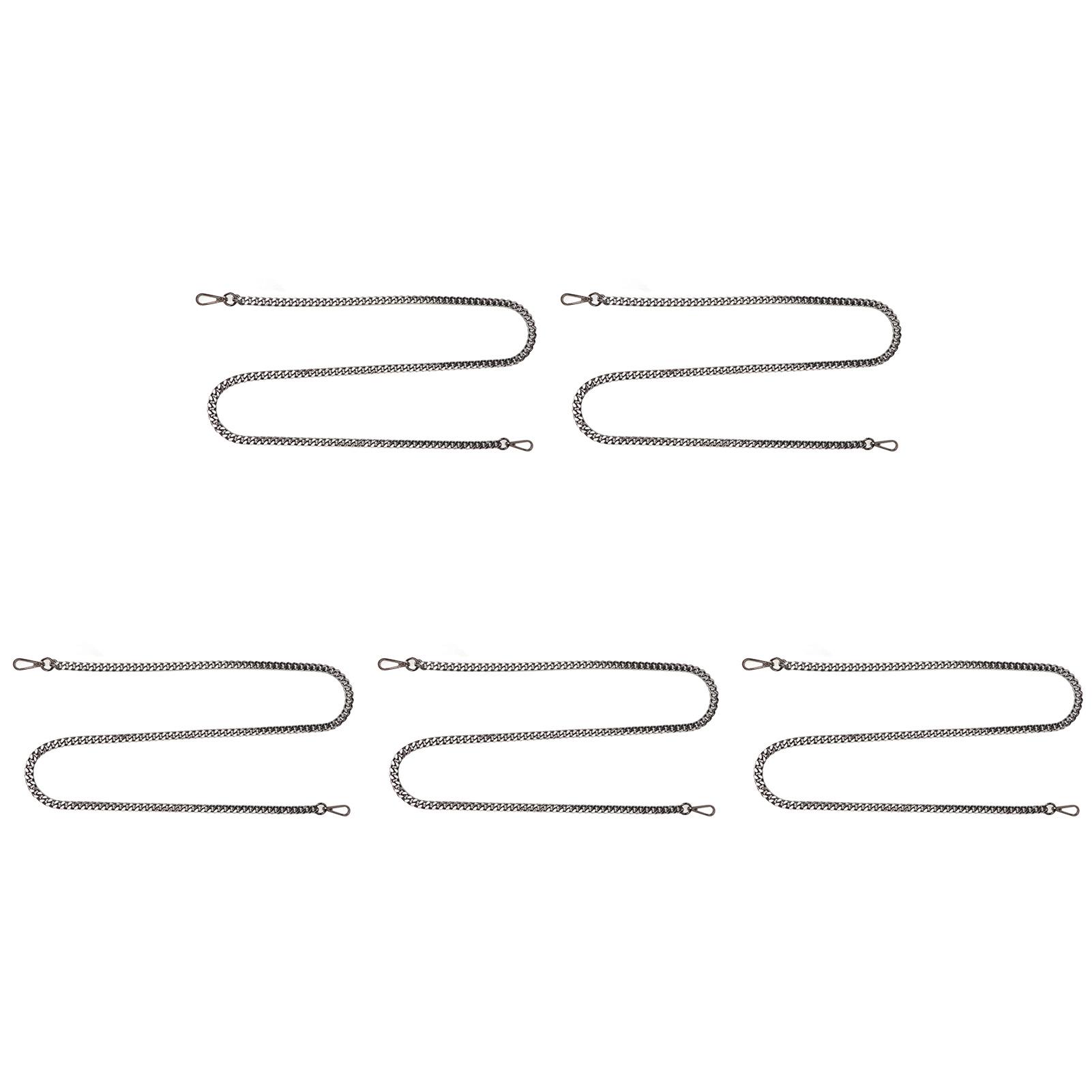 

5pcs Curb Chain 4 Side Milled Straight Buckle 1.2meter Decorative Craft Curb Chain for Jewelry Accessories