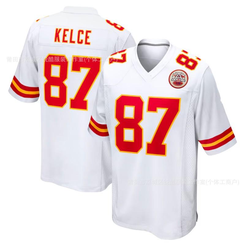 Kansas City Chiefs Patrick Mahomes 15 Haftowany Koszulka Piłkarska NFL Męska Ubranie Kibica