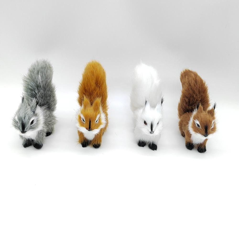 Plush Squirrel Miniatures Simulation Fur Simulation Animal Toy Christmas Decorations