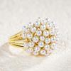 Graceful Simulated Pearl Proposal Rings for Women Elegant Lady Gold Finger Accessories Delicate Engagement Jewelry Gift