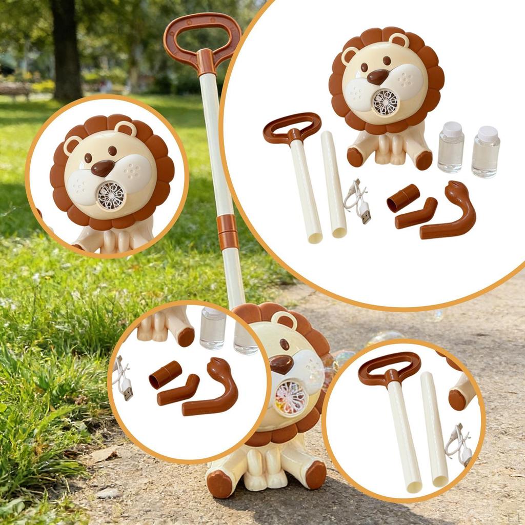 Bubbles Machine Maker Adorable Practical Outdoor Toys with Light for Girls Boys Kids
