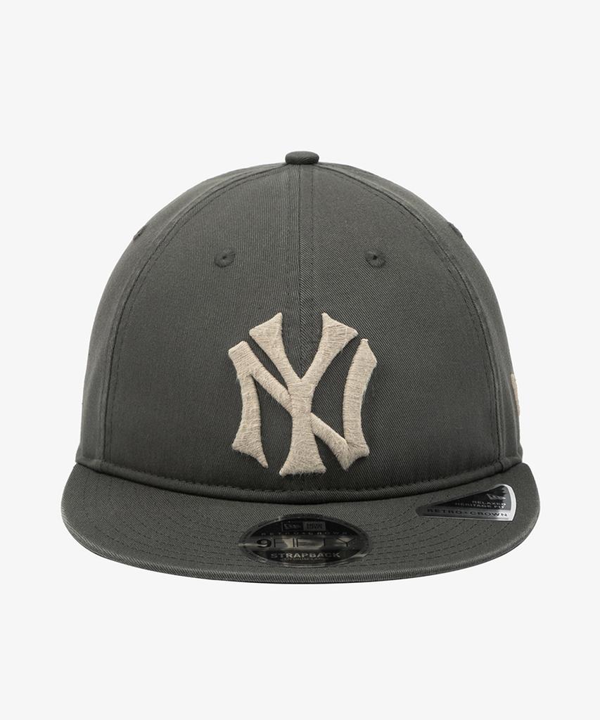New Era Mlb Cooperstown New York Yankees Big Logo Retro Crown Strapback Dusty Charcoal