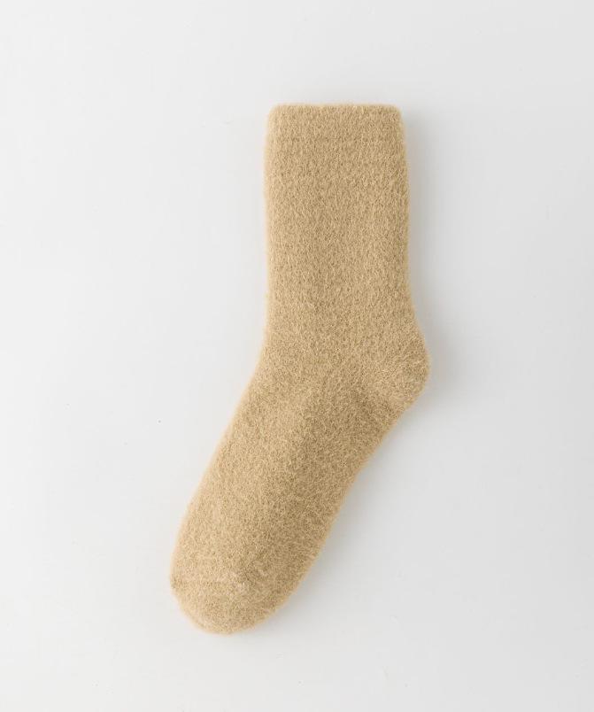 

Women s Fleece-Lined Cotton Winter Socks: Warm, Breathable, Comfortable Indoor Floor Socks - Solid Colors. One Size