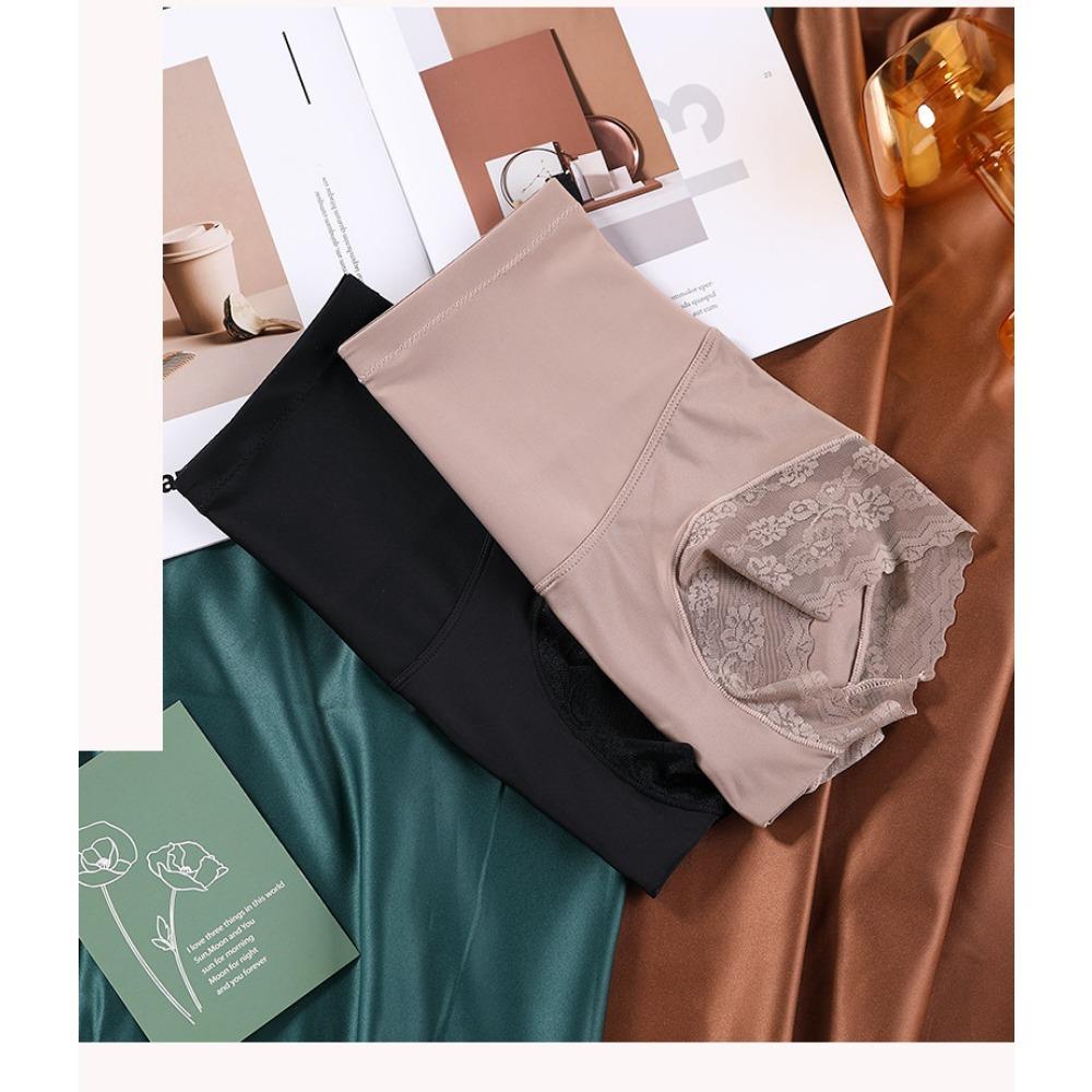 High Waist Belly Shaping Pants Women's Breathable Underwear Bacteriostatic Cotton Bottom Crotch Shaping Hip Wrap Without Hip Clip Lace Hip Lifting Pan