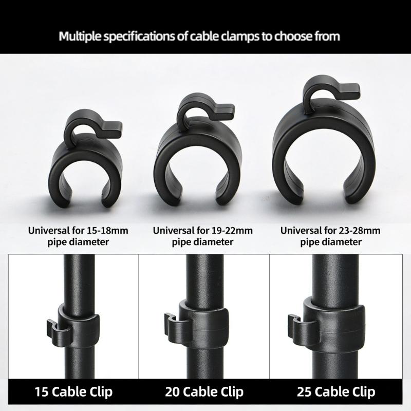 5PCS Cable Securing Clips for Organizing Messy Wire on Tripods Phone Microphone Setups 20mm and 25mm Diameter