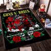 Skull and Roses Cross Design Rug Non-slip Rug Suitable for Living Room and Bedroom Sofas