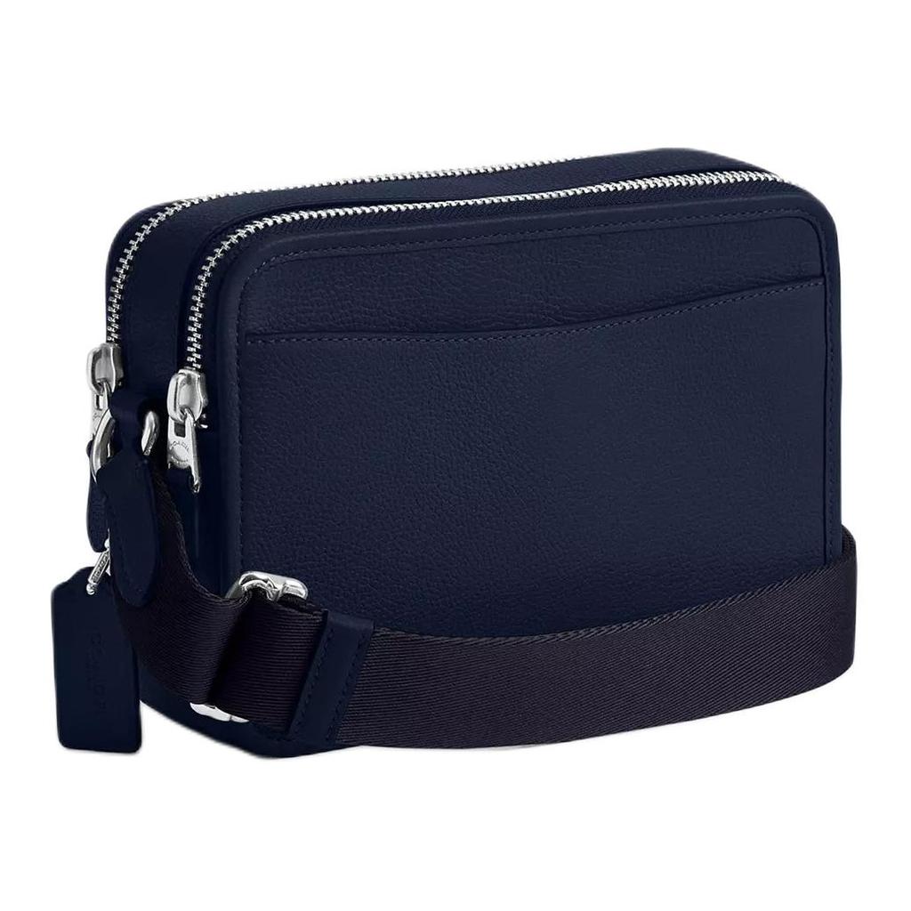 Coach Charter Crossbody 24 Logo Zip Closure Leather Shoulder Bag Medium Men Shoulder Bag Dark-Blue CV931-DEB