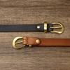 Leather Belt for Women, Korean Version, Trendy, Versatile, Personalized, Retro Style, Cowhide Jeans Belt for Women