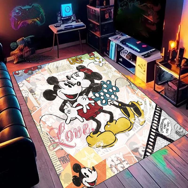 Dancing Mickey and Minnie Print Carpet - Non-slip Kitchen Mat, Outdoor Carpet, Home and Bedroom Decoration, Birthday Gift.
