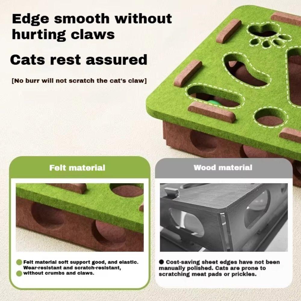 Compact Size Cat Puzzle Box Felt Pet Interactive Toy New Cat Scratching Posts Indoor