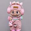 15cm 17cm Labubu Doll Outfit Set Pink Overalls With Ears Accessories 7pcs Fashion Clothing Collectible Dolls