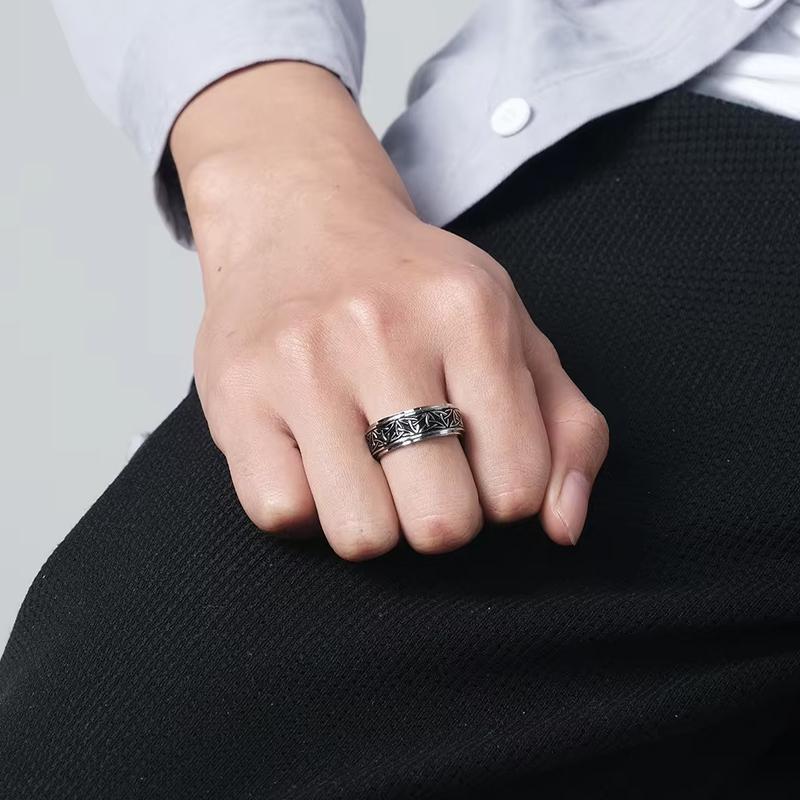 Viking nerezová ocel keltský uzel runové prsteny pro muže úleva od stresu otočný prsten punkové šperky dárek