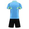 Herren Schiedsrichter Trainingsanzug Kontrastfarbe Umlegekragen Kurzarm Tasche T-Shirt Elastischer Bund Shorts Fußball Uniform