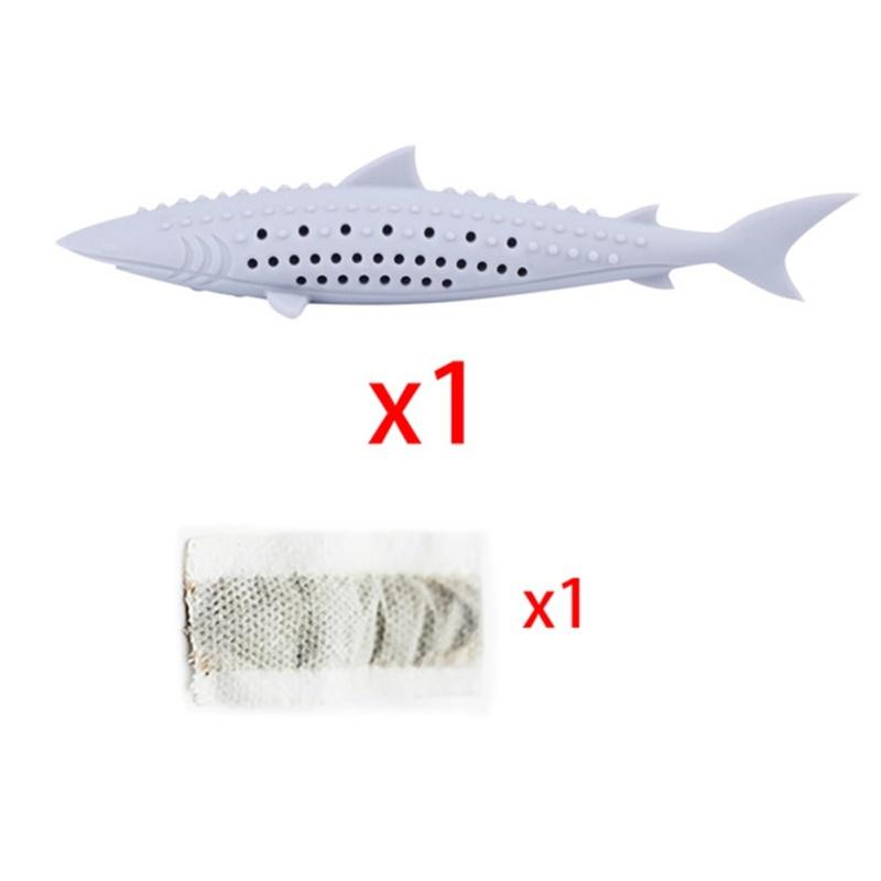Silicone Mint Fish Cat Toy Cat Toothbrush Soft Pet Kitten Chew Toy Teeth Brush Molar  Stick