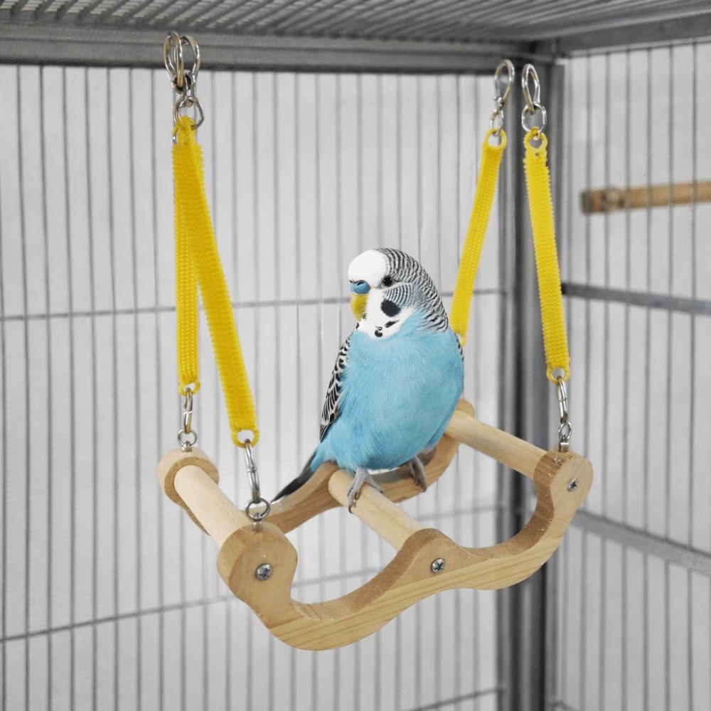 Wear Resistant Wood Bird Swing Chew-resistant Parrot Play Rack Bird Training Stand  Bird Enrichment