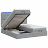 Ottoman Bed with Mattress and LED Light Gray 160 X 200 Cm Fabric