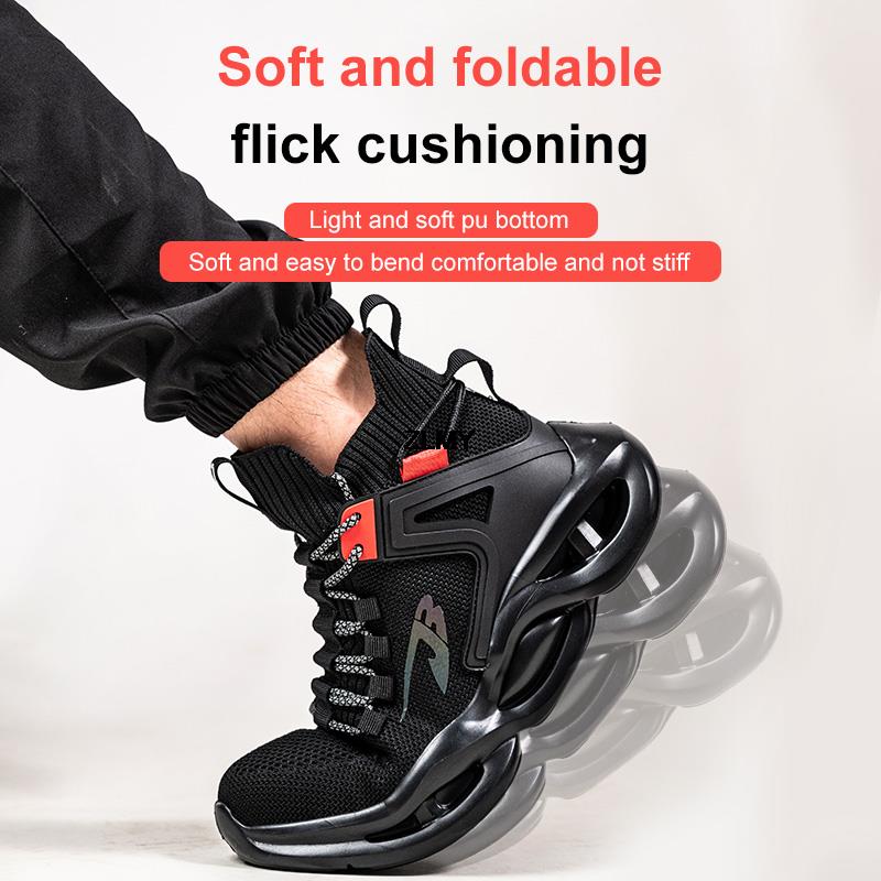 Fashion Lightweight Safety Shoes for Man Breathable Work Safety Boots with Steel Toe Fashion Work Shoes Men Anti-stab Anti-smash Sneaker