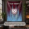 Personalized Wall Tapestry,West Ham United FC Custom Text, Soft Fabric Wall Art For Indoor Decoration