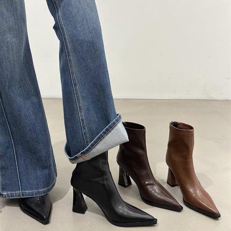 Handmade Women's Boots Luxury Minimalist Autumn Winter over Knee Boot Cross-Border Retro Style Women's Shoes