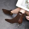 Pointed-toe Ankle Boots, New High Heels, Slim Fashion Boots with Fleece Comfort Women's Shoes