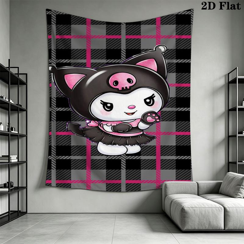Kawaii Kuromi Tapestry Cute Room Tapestry Fashion Print Background Cloth Home Decor Homestay Soft Decoration Tapestry Background Wall Hanging Cloth