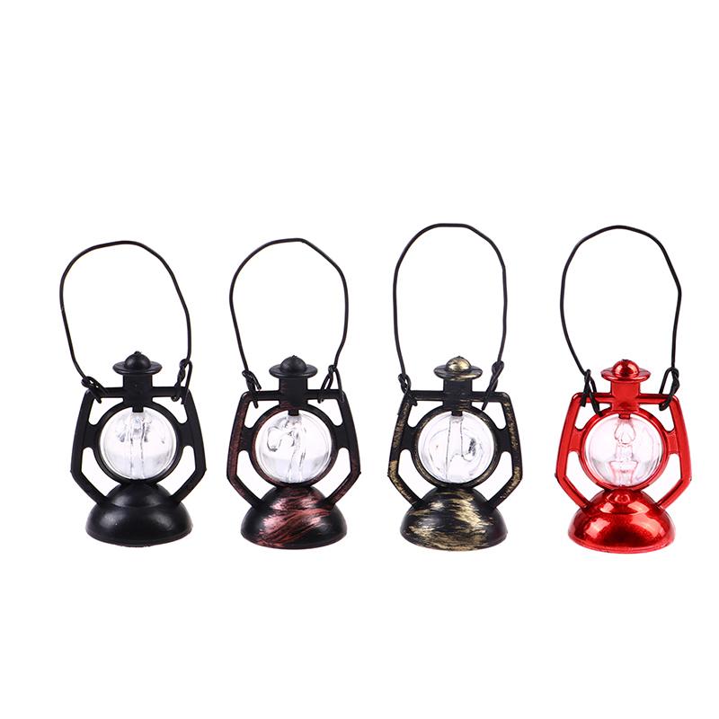 1:12 Dollhouse Miniature Retro Kerosene Lamp Lantern Oil Lamp W/Handle Decor Toy
