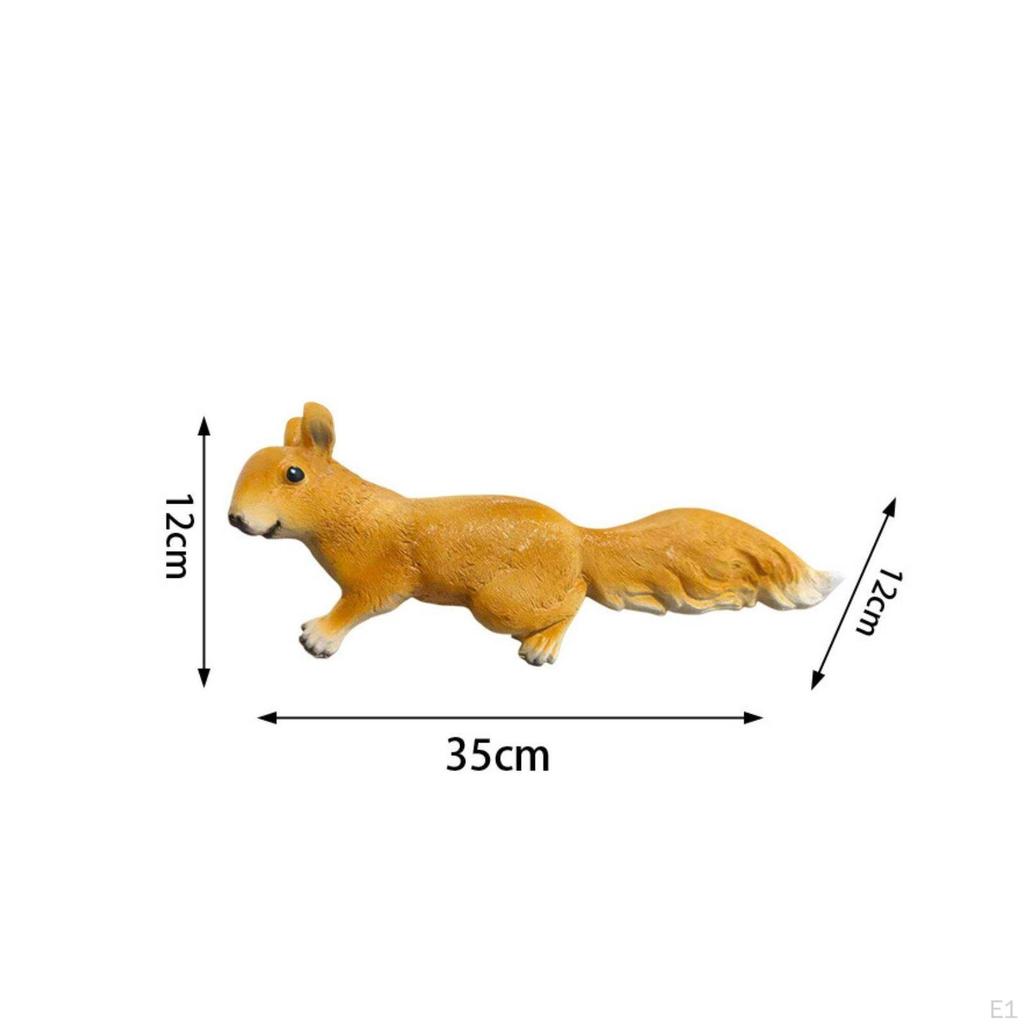 Squirrel Statue Polyresin Resin Figurine Weather Resistant House Decoration for Gardeners,