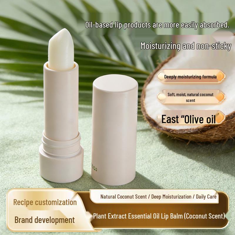 Coconut Scented Lip Balm with Camellia Seed Oil - Moisturizing, Non-Sticky, Nourishing Formula