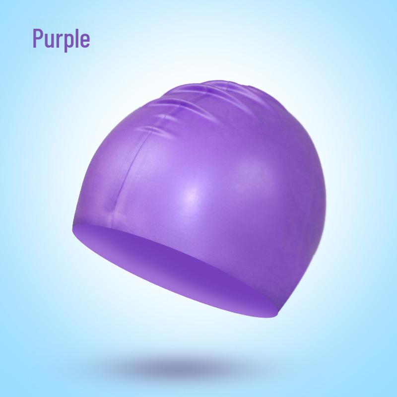 Silicone Waterproof Swimming Cap for Long Hair - Professional Diving Protection, Solid Color