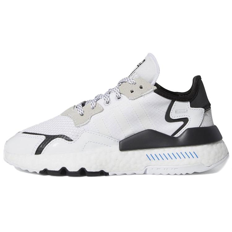 

Adidas Originals Nite Jogger Abrasion Resistant Mid top Kids Lifestyle Shoes White Black Teenagers FW2284 36⅔