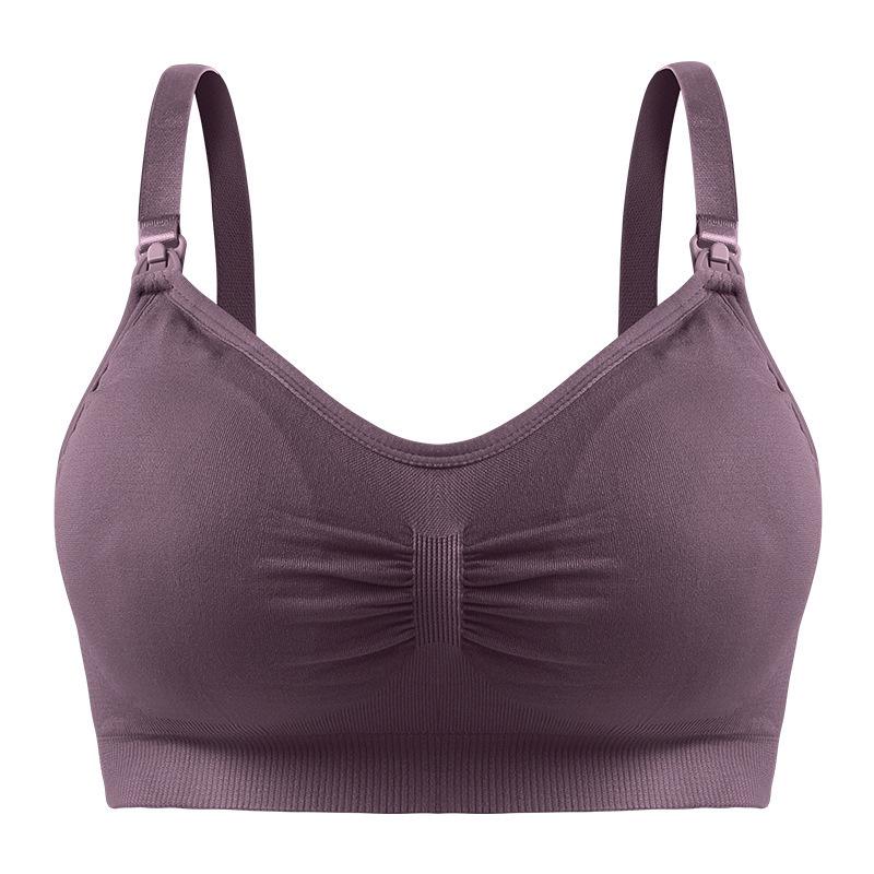 Plus Size Front-Opening Seamless Nursing Bra with Removable Breathable Pads