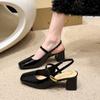Fashion French Retro Women Shoe 2024 Autumn Lacquer Leather Bow Single Shoe Fashion Mary Jane Shoe Women Low Heels Elegant Leather Shoes