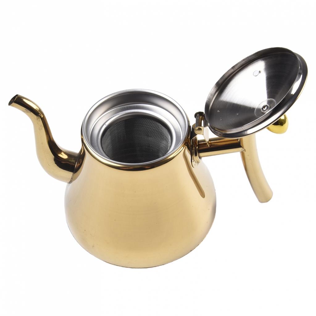 Sturdy Stainless Steel Teapot for Induction Cooker Built In Filter Design