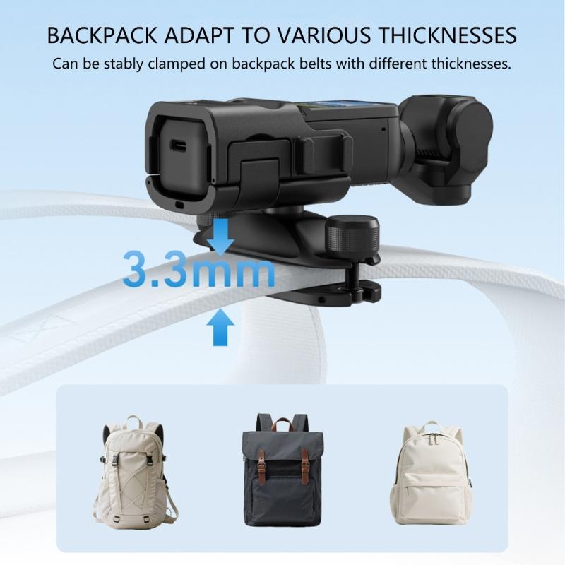 Quick Release Backpack Clip Mount For Pocket 3 Action Cameras Secure Stabilizing Attachment Easy Installation