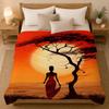 Abstract Painting African Living Throw 240g Flannel Blanket, Suitable for Sofas, Beds, Offices,  Exquisite Gift Blankets