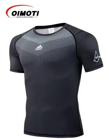 Men s quick-drying compression running T-shirt sports fitness short-sleeved fitness clothing elastic tight fitness clothing XXS
