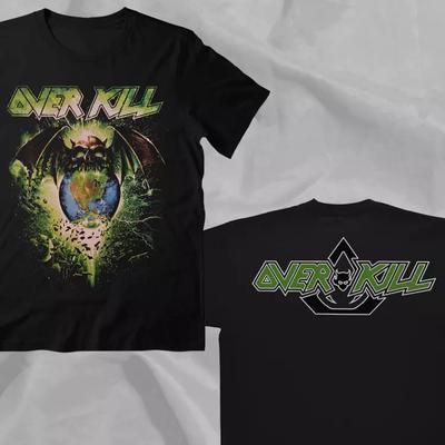 OVERKILL Zespół Styl Retro Lata 90 Czarny Dwustronny T-shirt